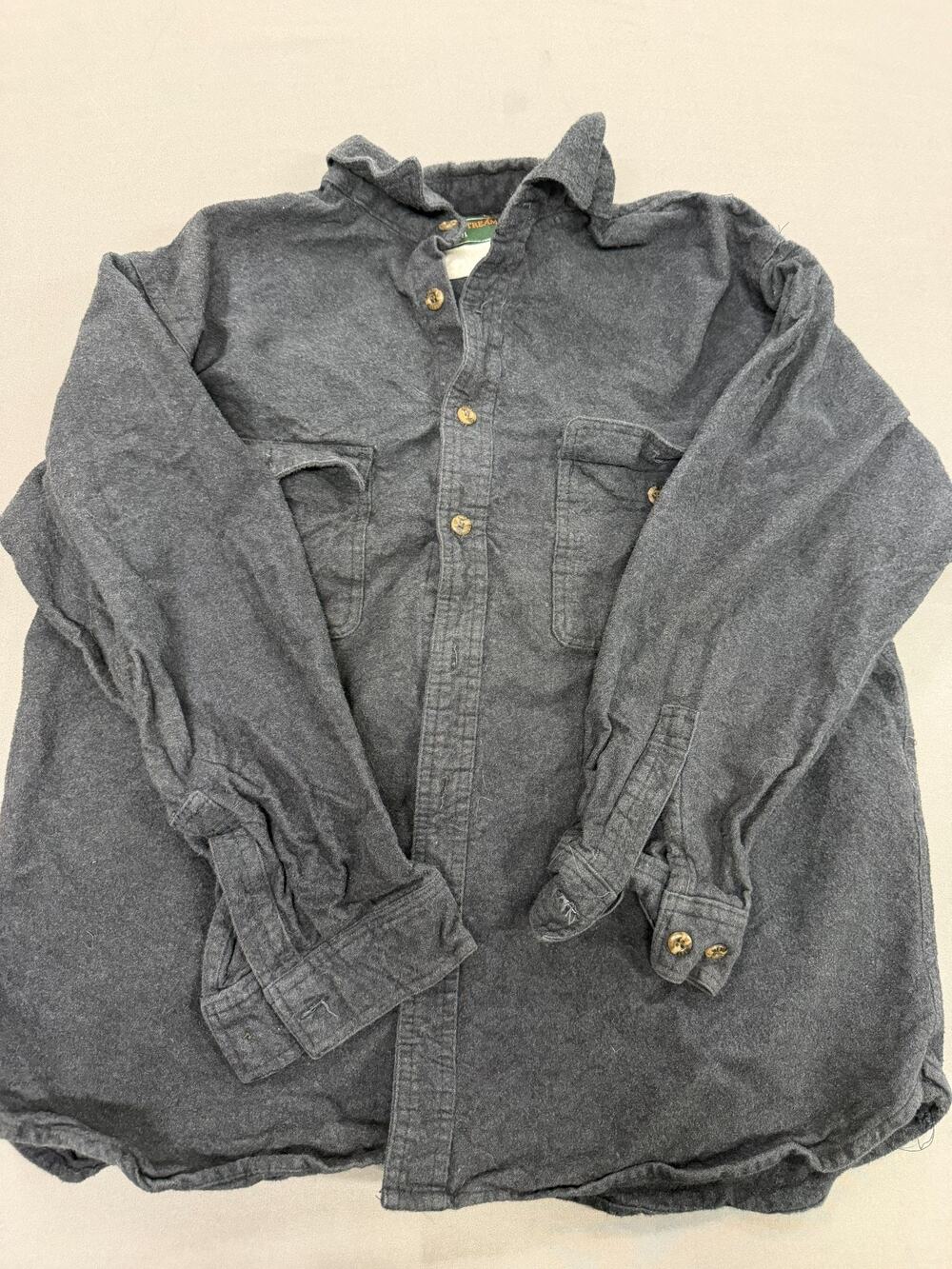 Field & Stream Men's Navy Blue Flannel Button-Up Shirt Long Sleeve 2 Pocket Size